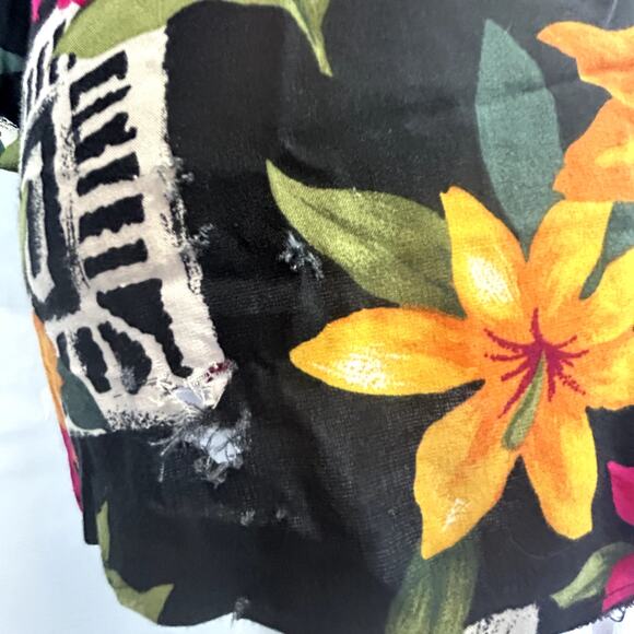 Just Amanda  Vintage size 10 over shirt open 3/4 sleeves USA Rayon black print - Picture 7 of 11